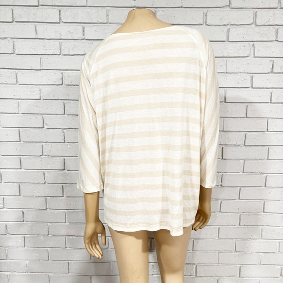 Loft Women’s Striped Neutral Long Sleeve Tee - Picture 5 of 7